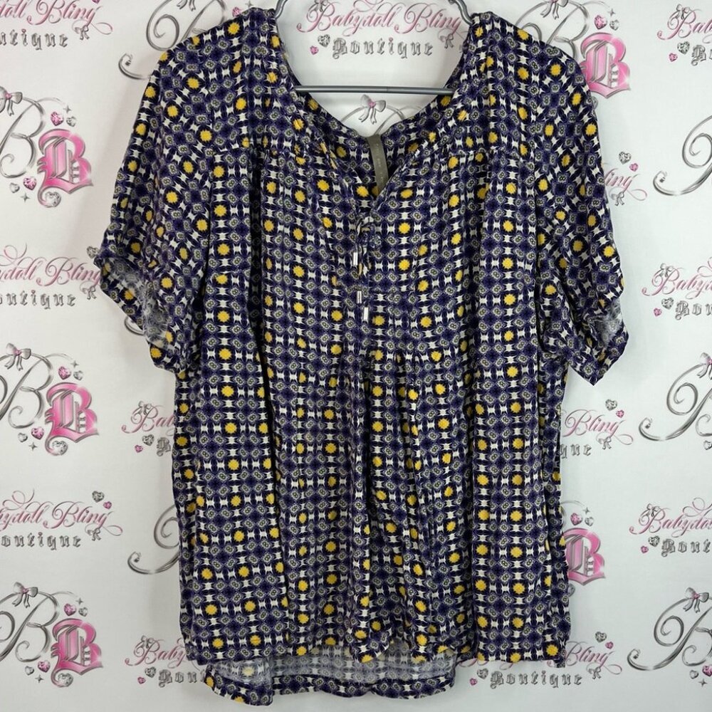 Choose happiness shirt flowers Floral Patterned Women's Top - Purple and Yellow
